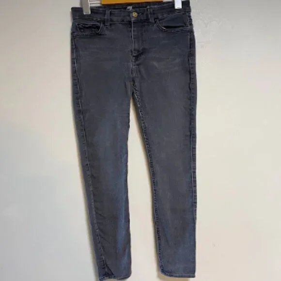 7 For All Mankind The High Waist Washed Black Women's Ankle Skinny Jeans Size 27 - Picture 2 of 12